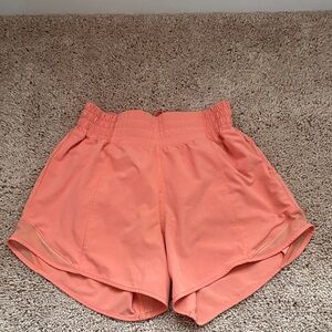 Lululemon Athletica Peach Athletic Shorts interior pocket